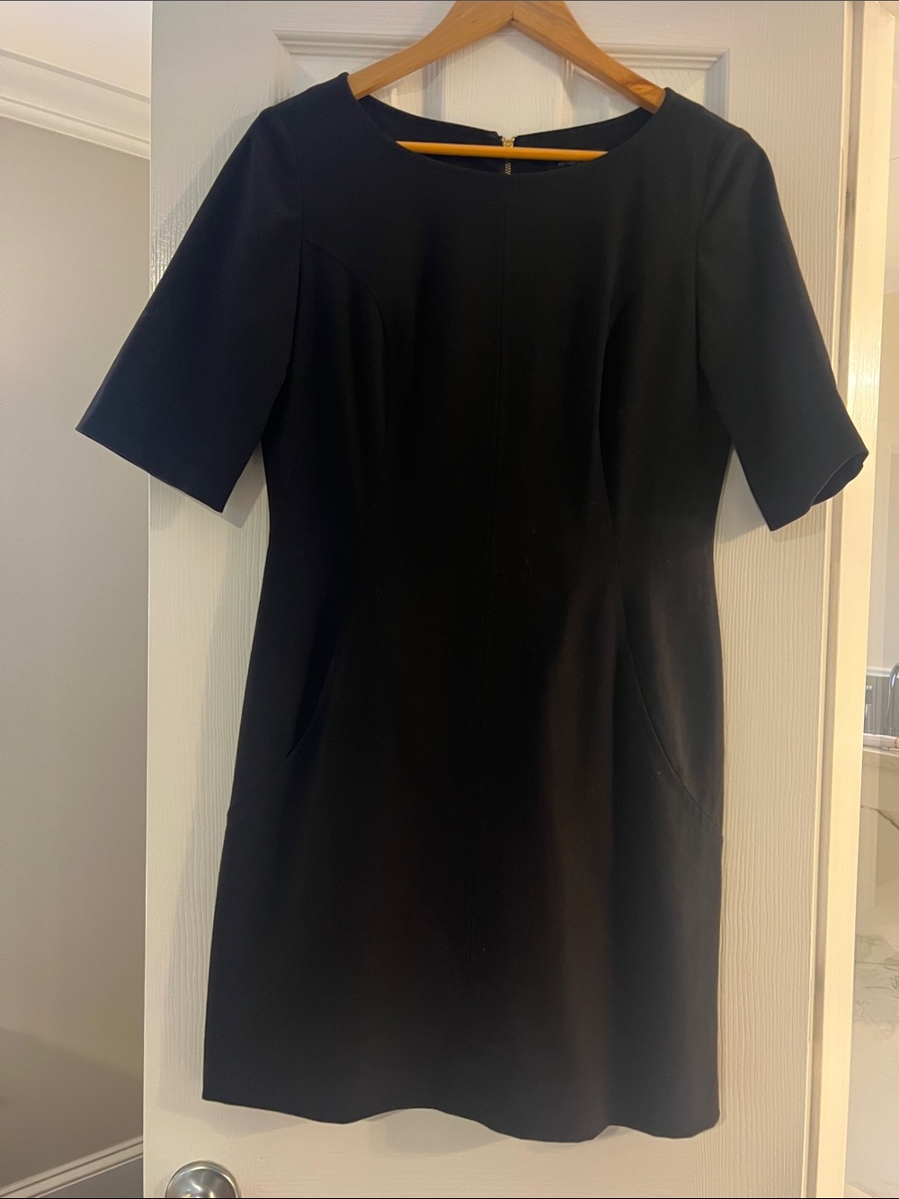 Tahari Black Midi Sheath Dress